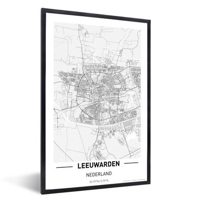 Poster - 60x90 cm - Stadtplan Leeuwarden