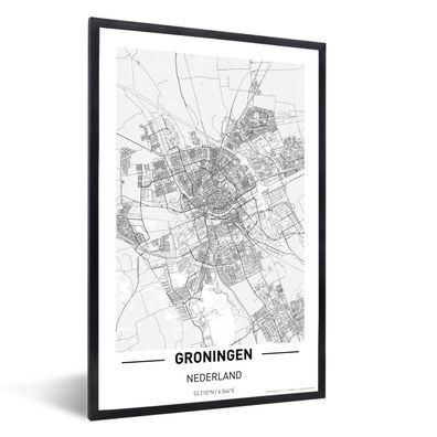 Poster - 20x30 cm - Stadtplan von Groningen