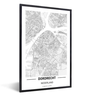 Poster - 60x90 cm - Stadtplan von Dordrecht