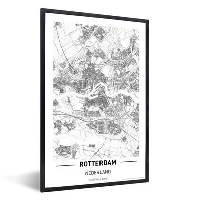 Poster - 60x90 cm - Stadtplan Rotterdam