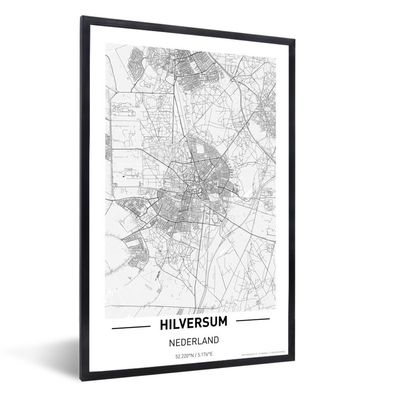 Poster - 40x60 cm - Stadtplan Hilversum