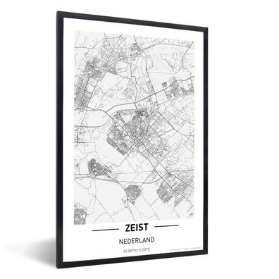 Poster - 60x90 cm - Stadtplan von Zeist