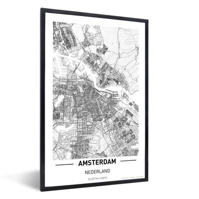 Poster - 80x120 cm - Stadtplan von Amsterdam