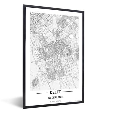 Poster - 60x90 cm - Stadtplan Delft