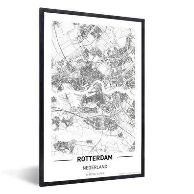 Poster - 40x60 cm - Stadtplan Rotterdam