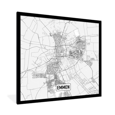 Poster - 40x40 cm - Stadtplan Emmen