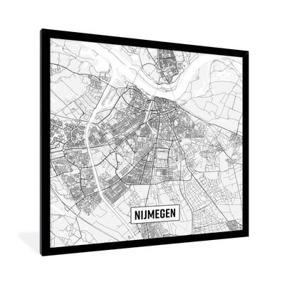 Poster - 40x40 cm - Stadtplan von Nijmegen