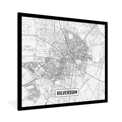 Poster - 40x40 cm - Stadtplan Hilversum