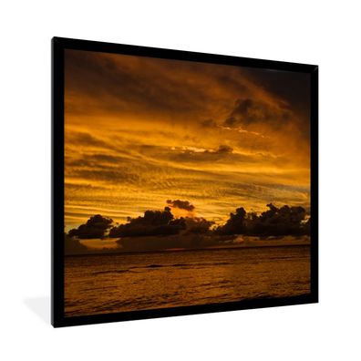 Poster - 40x40 cm - Luftaufnahme Sonnenuntergang auf Isla Mujeres
