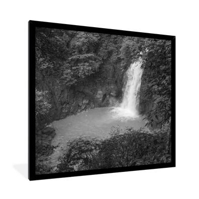 Poster - 40x40 cm - Türkisfarbenen Wasserfall im Regenwald von Costa Rica in