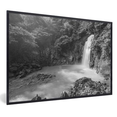 Poster - 90x60 cm - Rio Celeste Wasserfall am Tenoria Vulkan in Costa Rica in