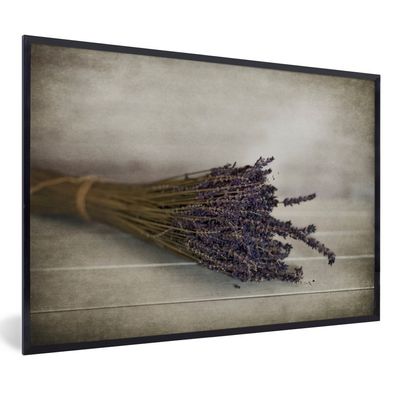 Poster - 90x60 cm - Blumenstrauß getrockneter Lavendel
