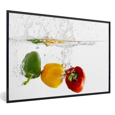 Poster - 30x20 cm - Paprika - Wasser - Gemüse