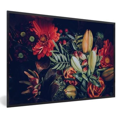Poster - 120x80 cm - Blumenstrauß - Stillleben - Abstrakt