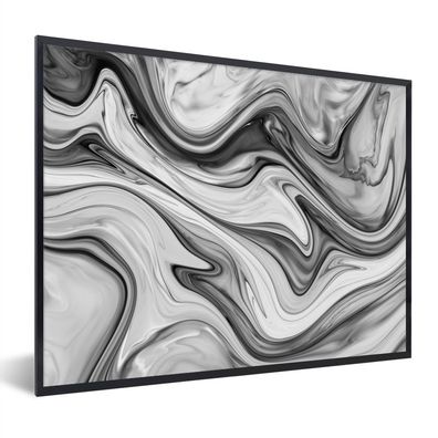 Poster - 80x60 cm - Marmor - Muster - Grau
