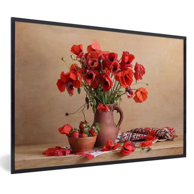Poster - 90x60 cm - Stillleben - Blumen - Blätter