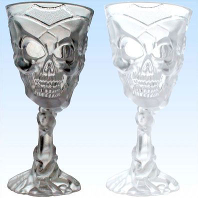 2 x Totenkopf Kelch gruselig schön Horror pur Halloween Trinkgefäß Becher Glas