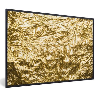 Poster - 90x60 cm - Goldfolie mit faltiger Textur