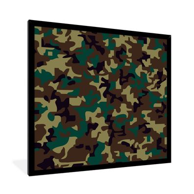Poster - 40x40 cm - Camouflage-Muster mit dunklen Farben