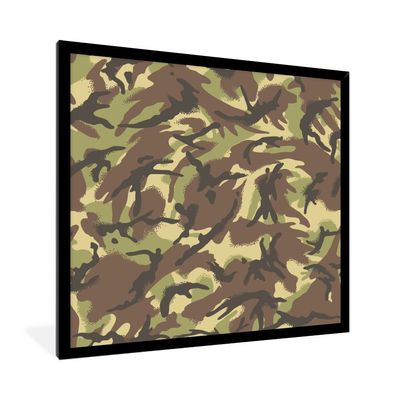 Poster - 40x40 cm - Camouflage-Muster in natürlichen Farben