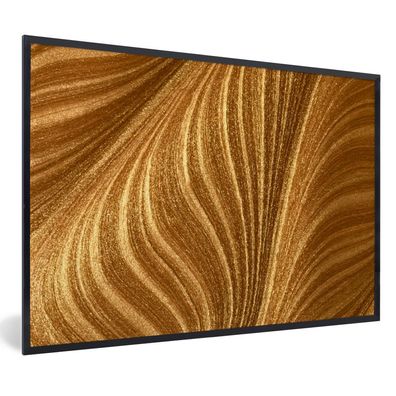 Poster - 90x60 cm - Nahaufnahme von Goldfarbe
