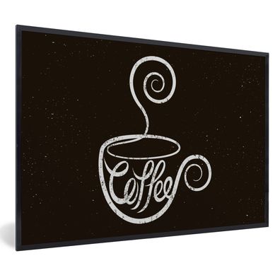 Poster - 90x60 cm - Kaffee - Vintage - Kreidetafel