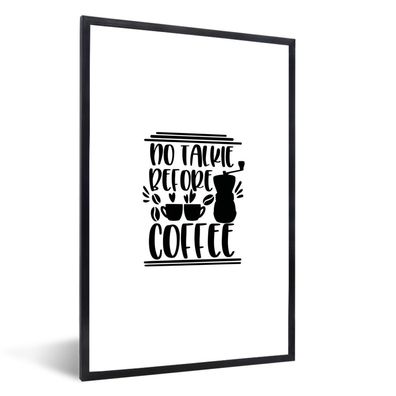 Poster - 80x120 cm - Kaffee - Zitat - Tassen - Kaffeemühle