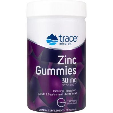 Trace Minerals Research, Zinc Gummies, Elderberry flavor, 60 Gummies