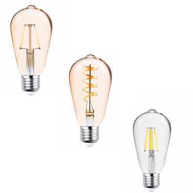 E27 4W LED Filament Lampe Vintage Glühbirne Warmweiß ST64