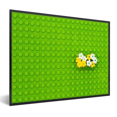 Poster - 80x60 cm - Lego-Unterlage mit Blumen