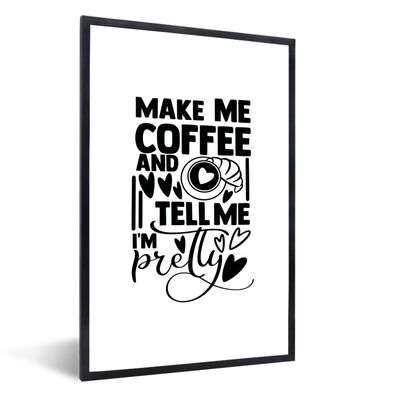 Poster - 20x30 cm - Kaffee - Zitate - Croissant