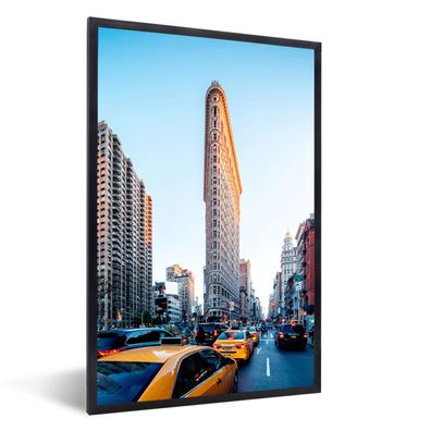 Poster - 40x60 cm - Starker Verkehr rund um das Flatiron Building