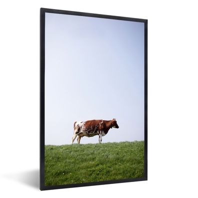 Poster - 60x90 cm - Kuh - Deich - Friesisch