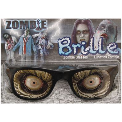 Brille Zombie Zombiebrille Accessoire für Kostüm Monster Alien Fasching Funbrille