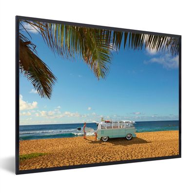 Poster - 40x30 cm - Strand - Bus - Surfen