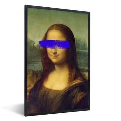 Poster - 20x30 cm - Mona Lisa - Leonardo da Vinci - Blau - Alte Meister