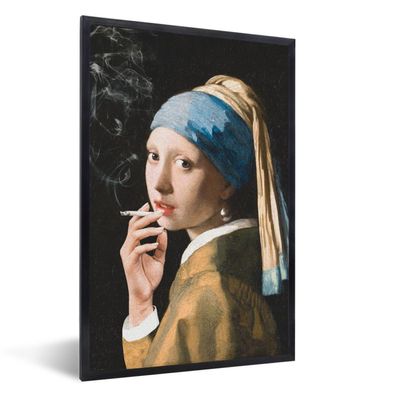 Poster - 80x120 cm - Mädchen mit Perlenohrring - Johannes Vermeer - Zigaretten