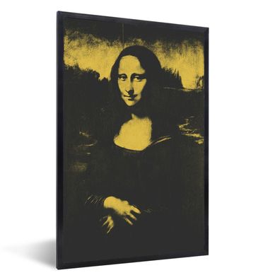 Poster - 60x90 cm - Mona Lisa - Leonardo da Vinci - Gelb - Schwarz