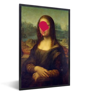 Poster - 20x30 cm - Mona Lisa - Leonardo da Vinci - Rosa