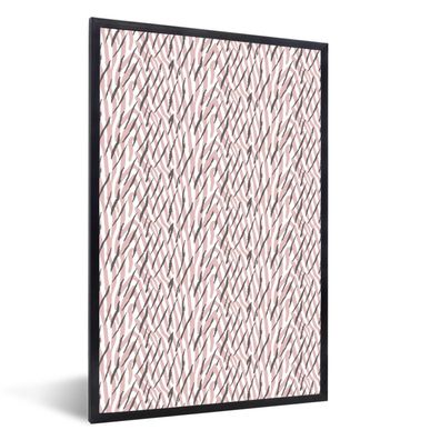 Poster - 60x90 cm - Druck - Zebra - Rosa - Grau