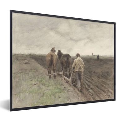 Poster - 40x30 cm - Pflügender Bauer - Gemälde von Anton Mauve
