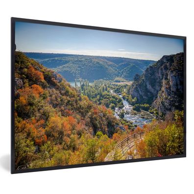 Poster - 60x40 cm - Herbstlich gefärbte Wälder im Nationalpark Krka