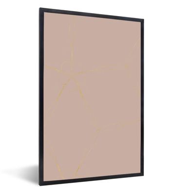Poster - 40x60 cm - Muster - Altrosa - Gold