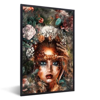Poster - 40x60 cm - Blume - Make up - Gold