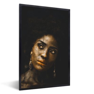 Poster - 40x60 cm - Frauen - Ohrringe - Lehm