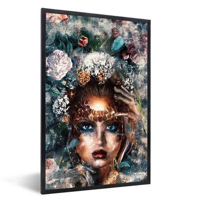 Poster - 20x30 cm - Abstrakt - Rauch - Frau