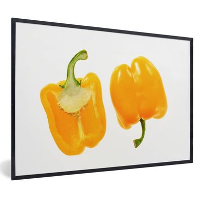Poster - 60x40 cm - Halbierte gelbe Paprika