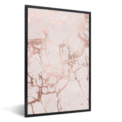 Poster - 40x60 cm - Marmor - Rosa - Rose Gold