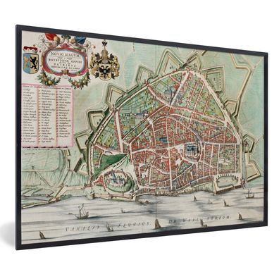 Poster - 60x40 cm - Karte - Niederlande - Vintage