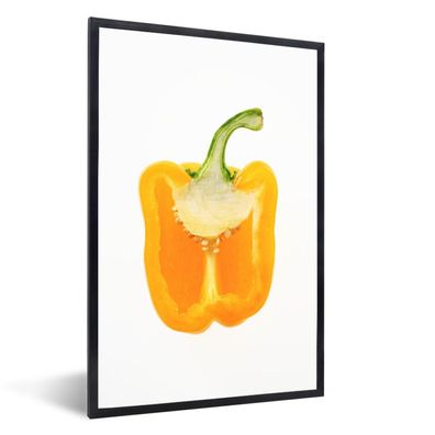 Poster - 40x60 cm - Ein Querschnitt einer gelben Paprika